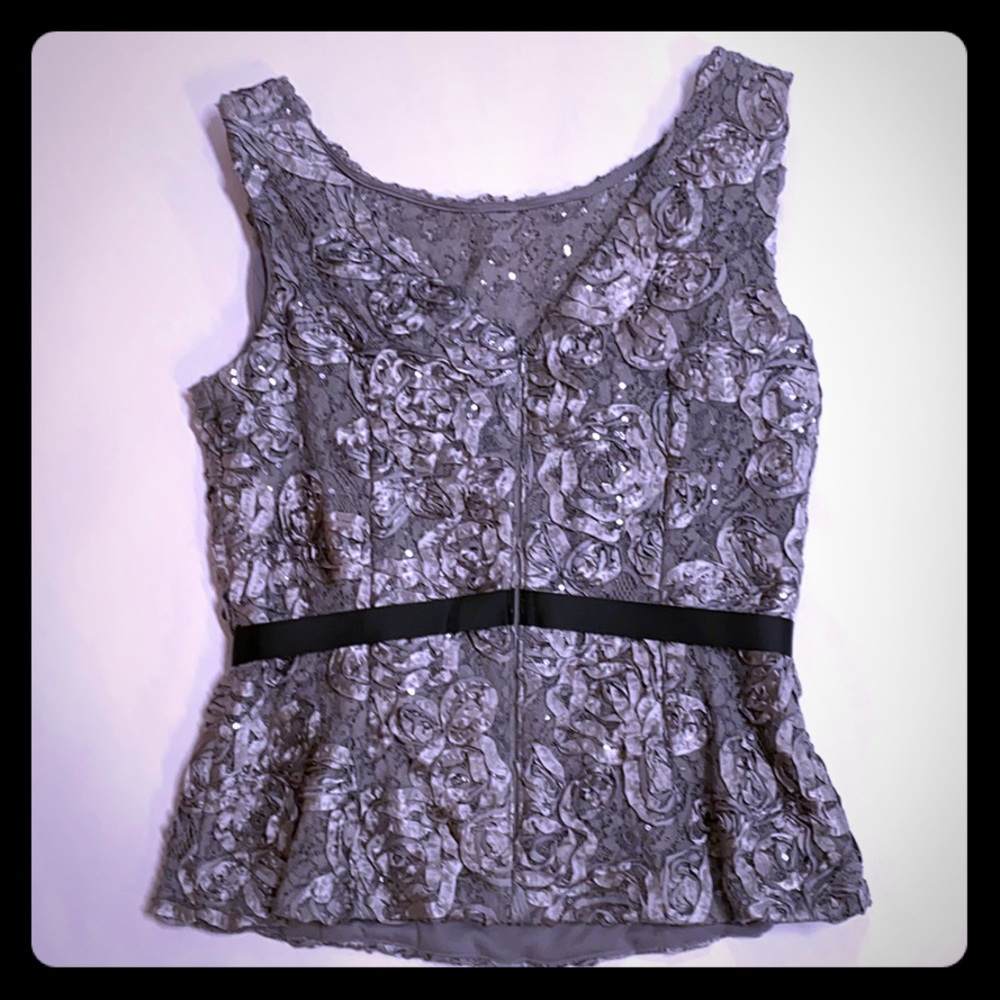♥️Silver Embroidered Sleeveless Blouse - Picture 4 of 8